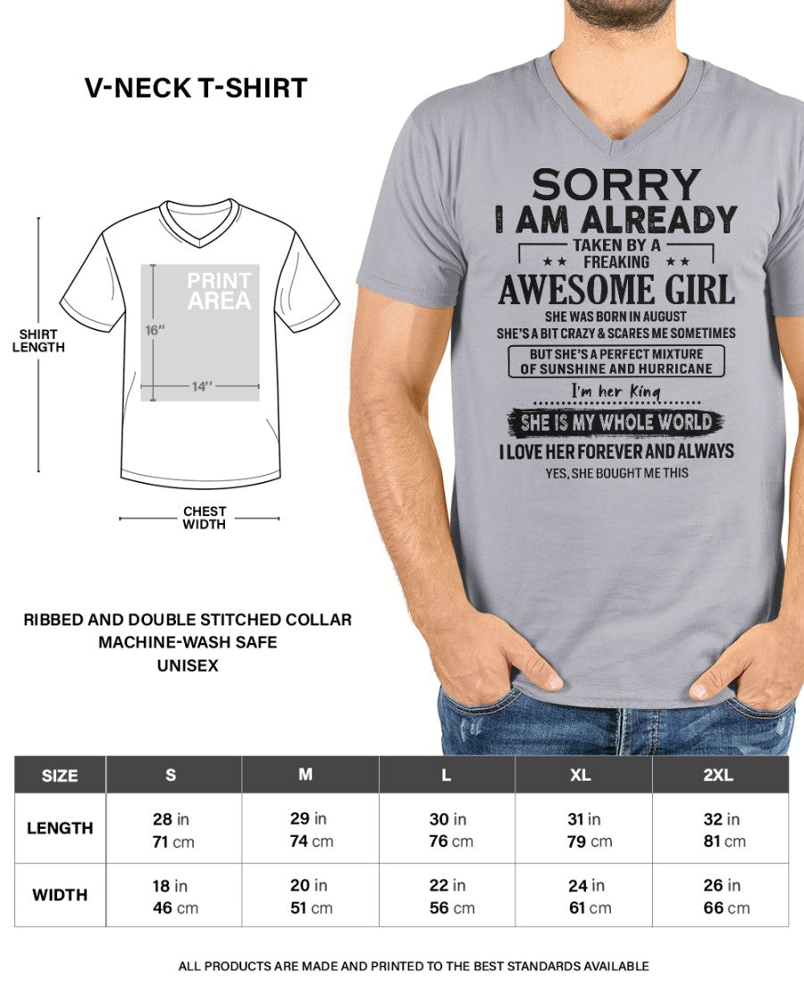 Sorry Girls, I’m Taken - My Girl is Crazy & Cute - Perfect gift for your boyfriend, husband - (SKU.SS-08) - SUN08