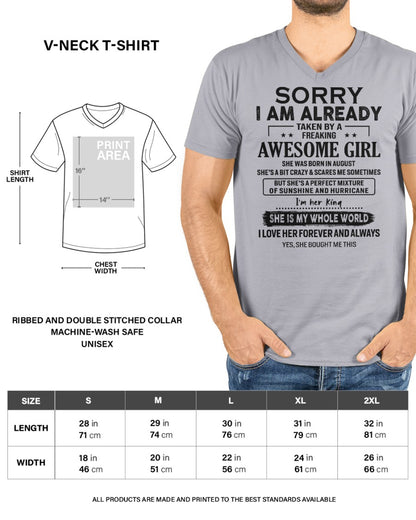 Sorry Girls, I’m Taken - My Girl is Crazy & Cute - Perfect gift for your boyfriend, husband - (SKU.SS-08) - SUN08