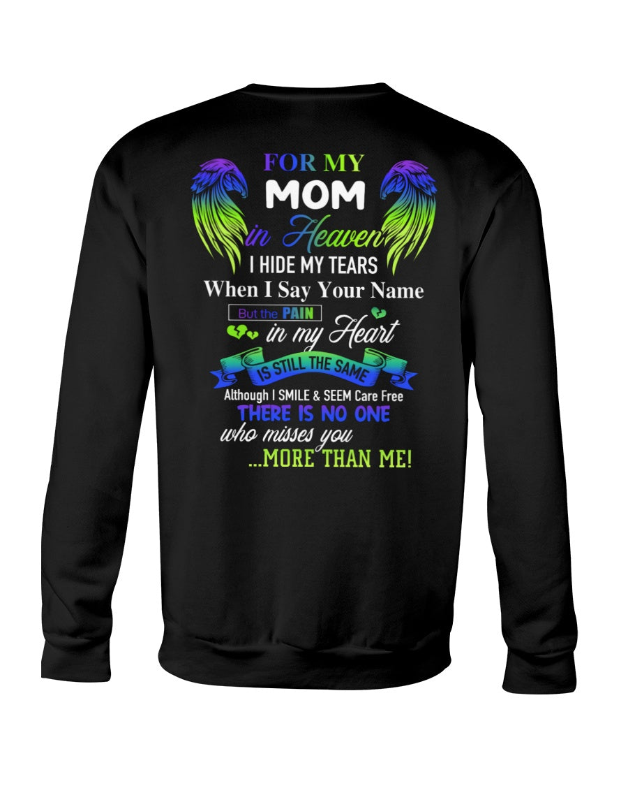 Personalized Memorial T-Shirt for Mom in Heaven - In Loving Memory Shirt, Miss You Mom Gift (SKUMOM) SUN00