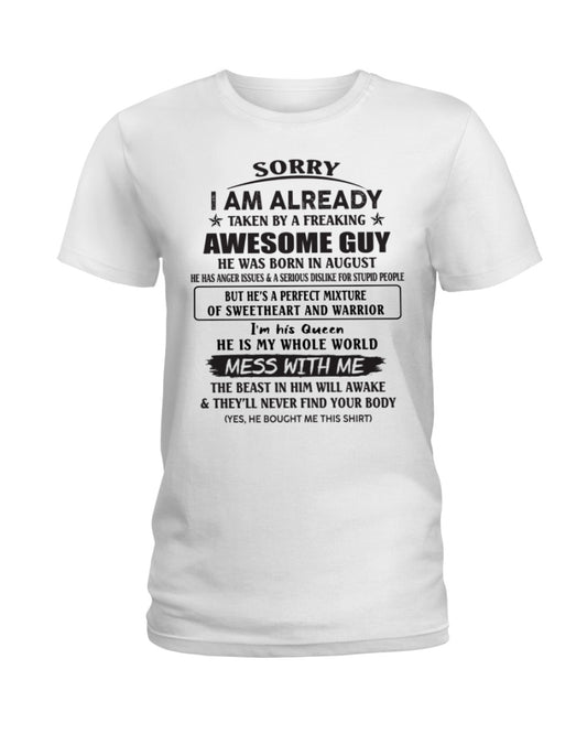 August - Awesome guy born in August - Perfect gift for your girlfriend or wife (SKU12-38-08)