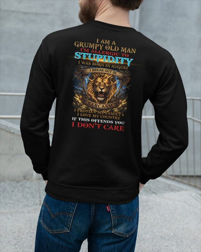 Grumpy Old August Man Shirt - I'm Allergic To Stupidity Funny Sarcasm Tee (SKU2604-224-08) - SUN08