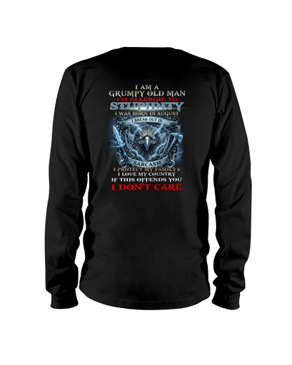 Grumpy Old August Man Shirt - I'm Allergic To Stupidity Funny Sarcasm Tee (SKU2604-226-08) - SUN08