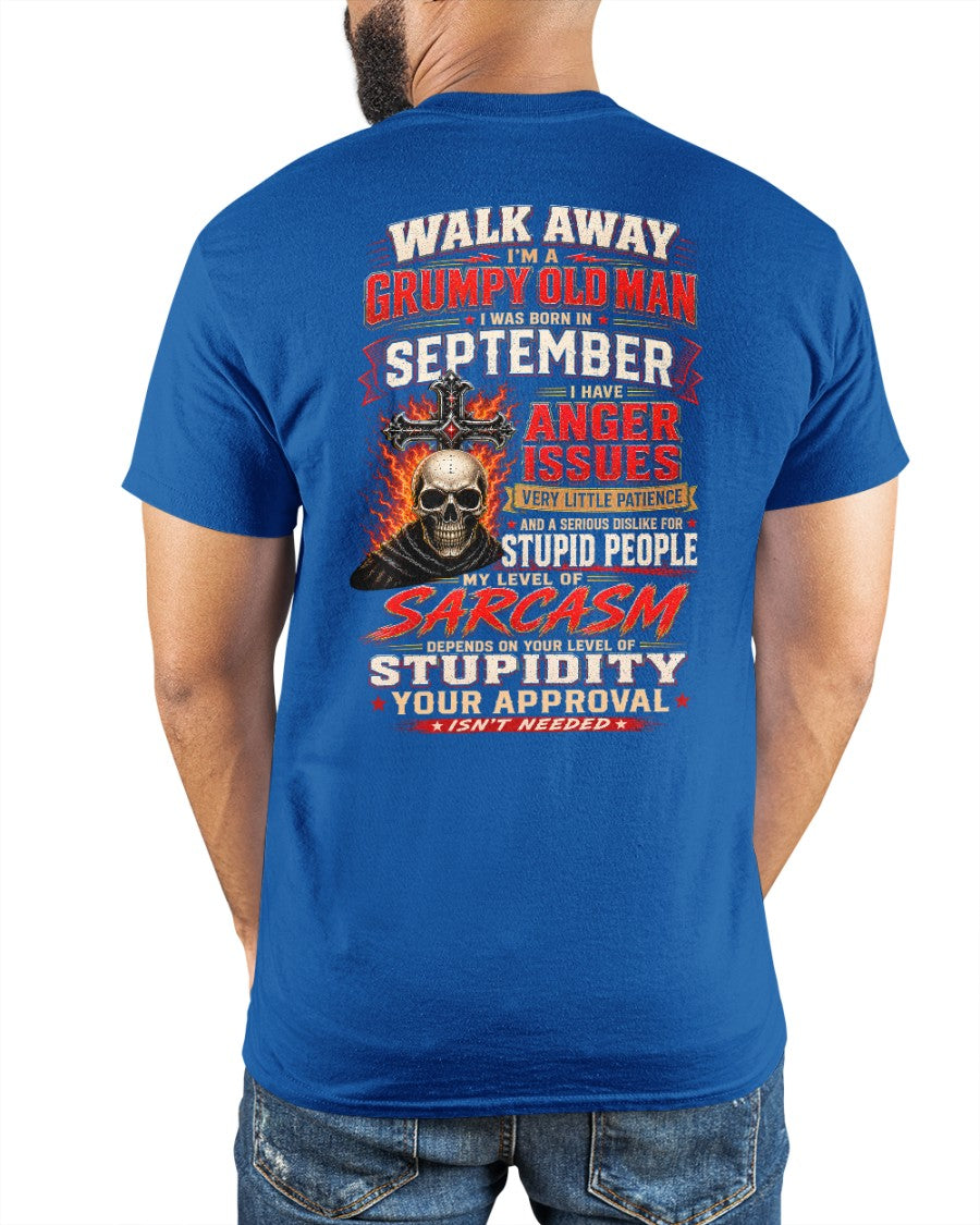 I am a Grumpy Old September Man - I'm Allergic To Stupidity Funny Sarcasm Tee (SKU2607-267-09) - SUN09