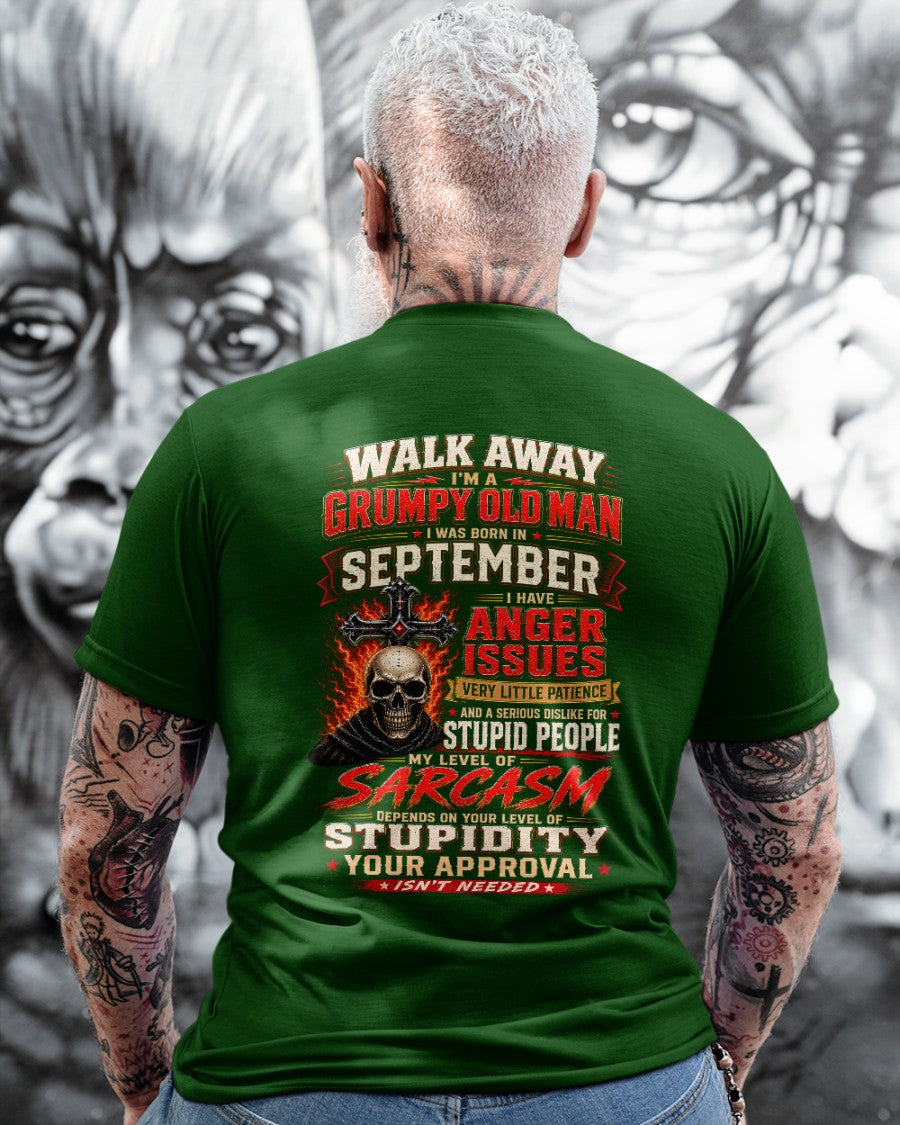 I am a Grumpy Old September Man - I'm Allergic To Stupidity Funny Sarcasm Tee (SKU2607-267-09) - SUN09
