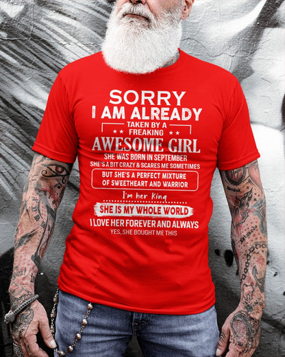 September - Awesome girl - Perfect gift for your boyfriend - (SKU06-69-09) - SUN09