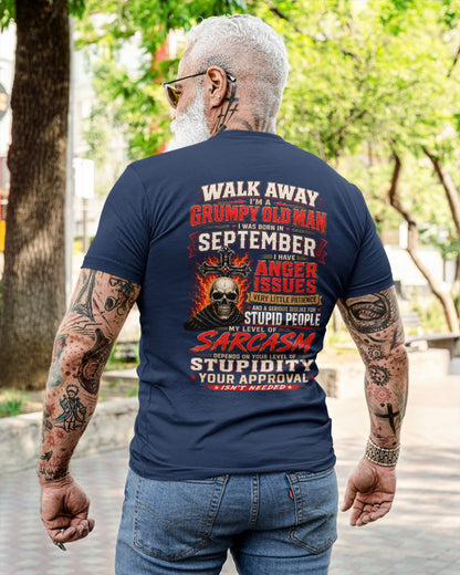 I am a Grumpy Old September Man - I'm Allergic To Stupidity Funny Sarcasm Tee (SKU2607-267-09) - SUN09