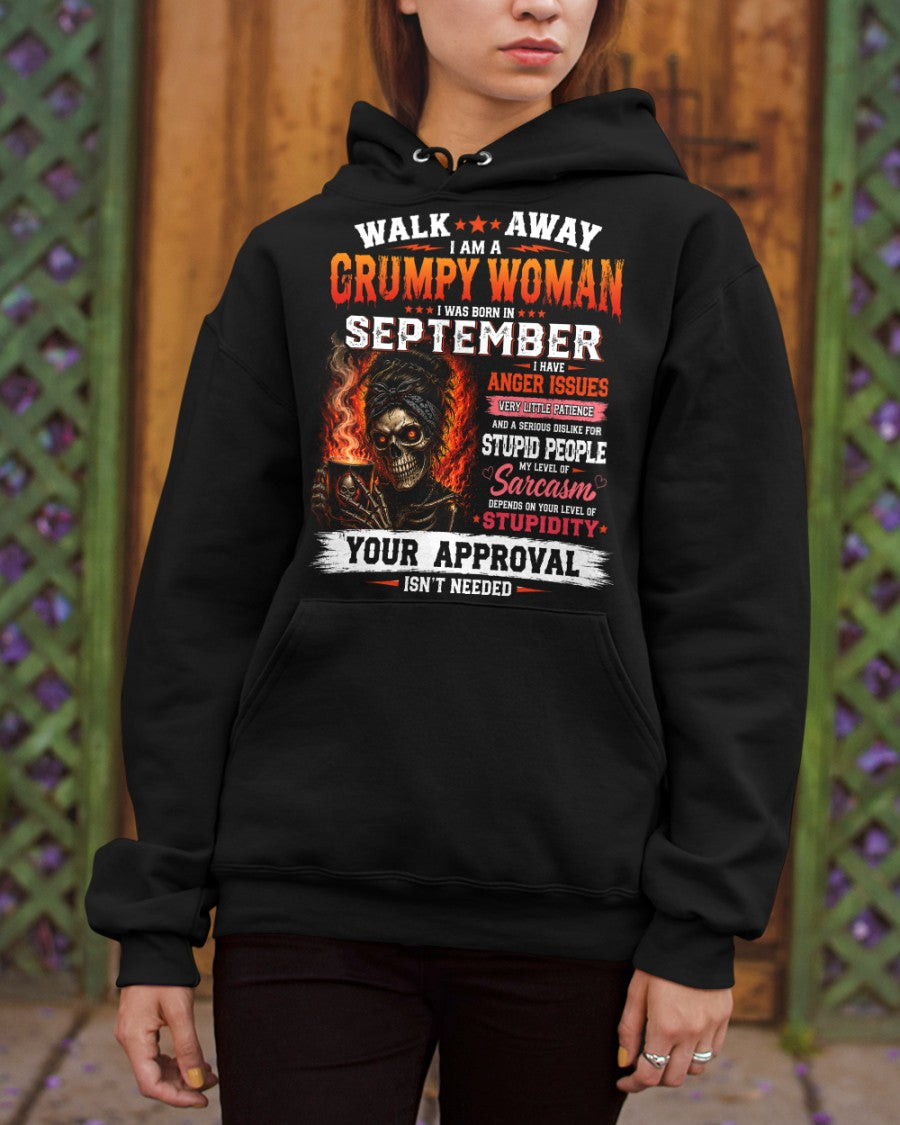 I Am A Grumpy Woman Born In September - Funny Sarcastic Women's Shirt (SKU2608-153-09) SUN09
