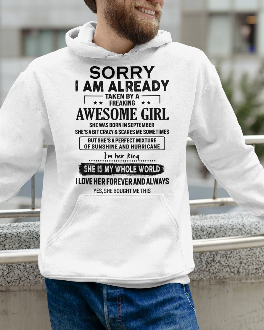 Sorry Girls, I’m Taken - My Girl is Crazy & Cute - Perfect gift for your boyfriend, husband - (SKU.SS-09) - SUN09