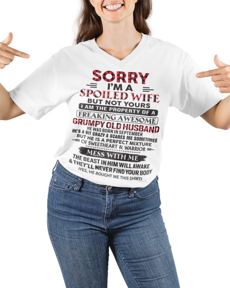 Sorry, I'm a Spoiled Wife - I have an awesome Husband - Perfect gift for your wife - (SKU04-75-09) - SUN09