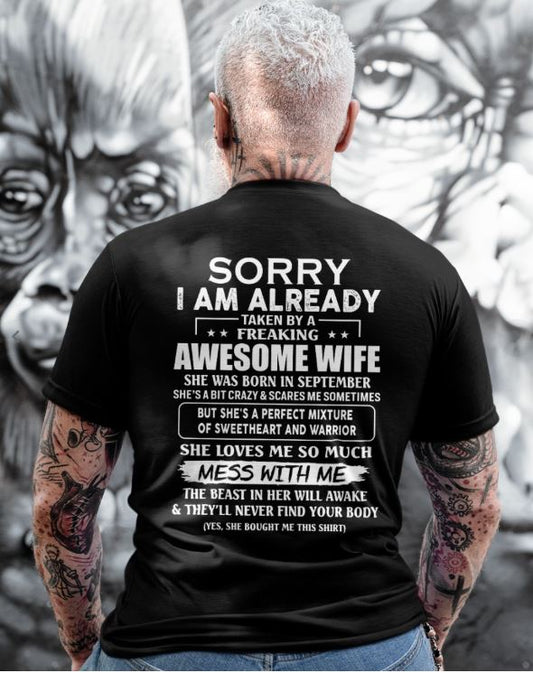 Awesome wife September - Perfect gift for your husband - SUN09 (SKU68-86-09)