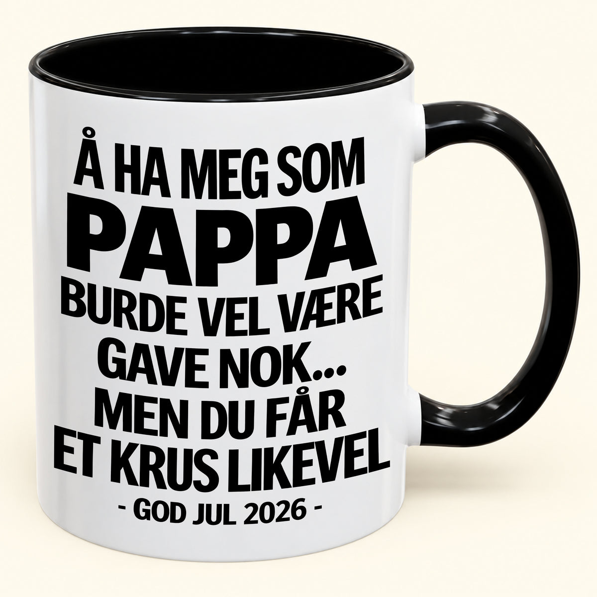 Å Ha Meg Som Pappa Er Gave Nok – Morsomt Tofarget Kaffekrus – Julegave 2026 (SKU2610-341) MUGNO