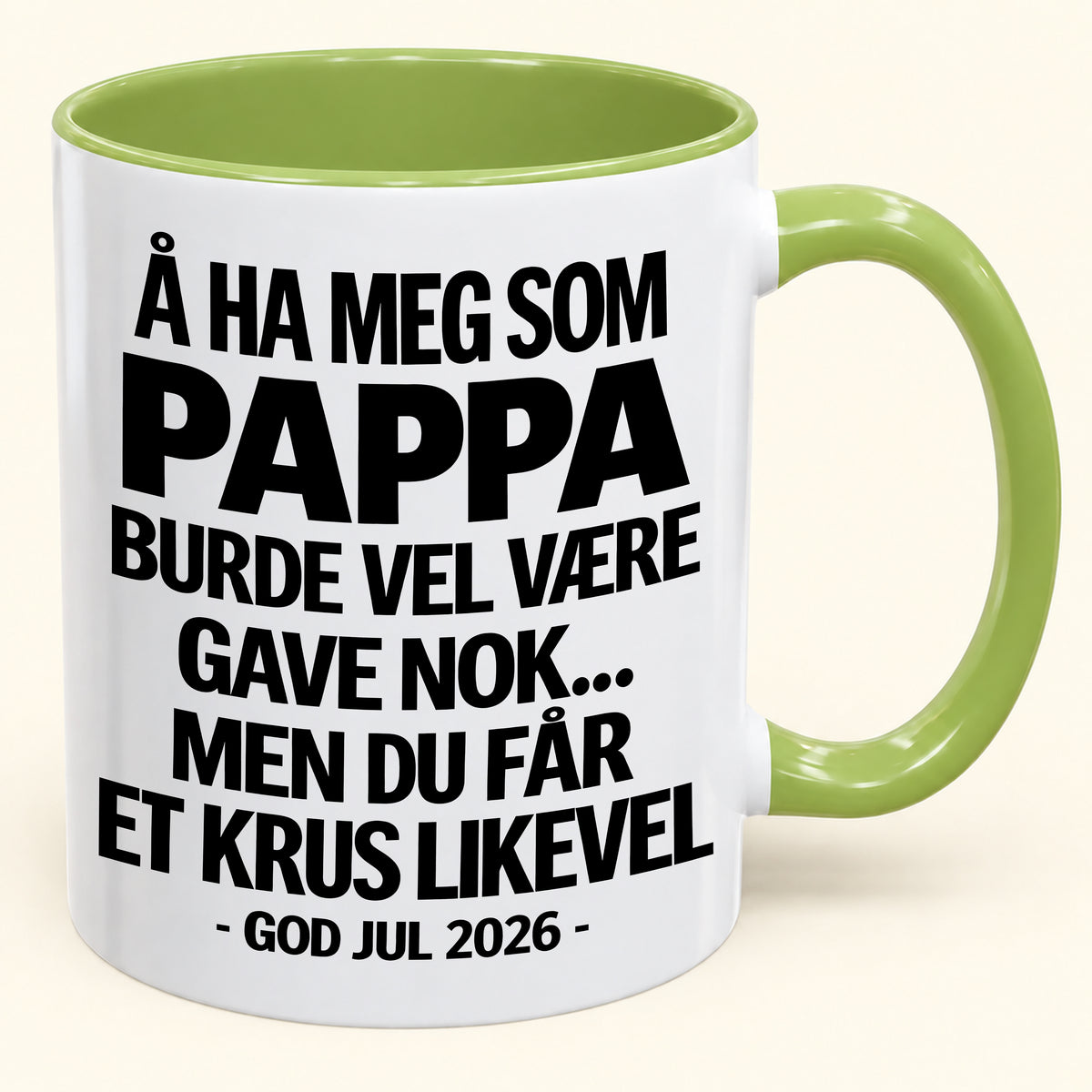 Å Ha Meg Som Pappa Er Gave Nok – Morsomt Tofarget Kaffekrus – Julegave 2026 (SKU2610-341) MUGNO