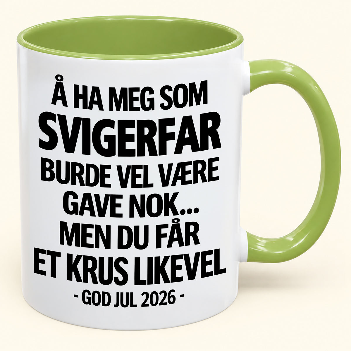 Å Ha Meg Som SVIGERFAR Er Gave Nok – Morsomt Tofarget Kaffekrus – Julegave 2026 (SKU2610-622) MUGNO