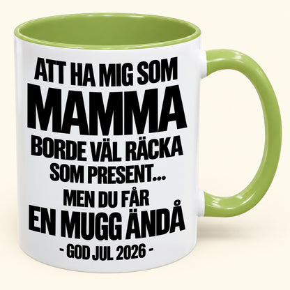 Att Ha Mig Som Mamma Är Present Nog – Rolig Tvåfärgad Mugg – Julklapp 2026 (SKU2610-340) MUGSE