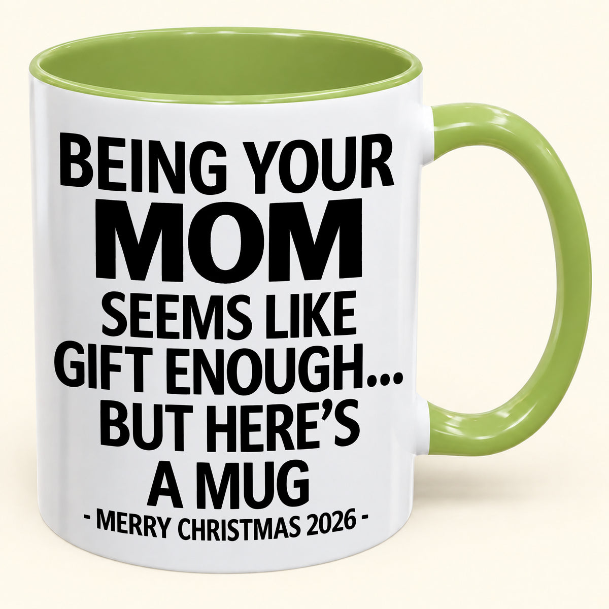 Being Your MOM Is Gift Enough - Funny Christmas 2026 - Gift Accent Coffee Mug (SKU2610-903)