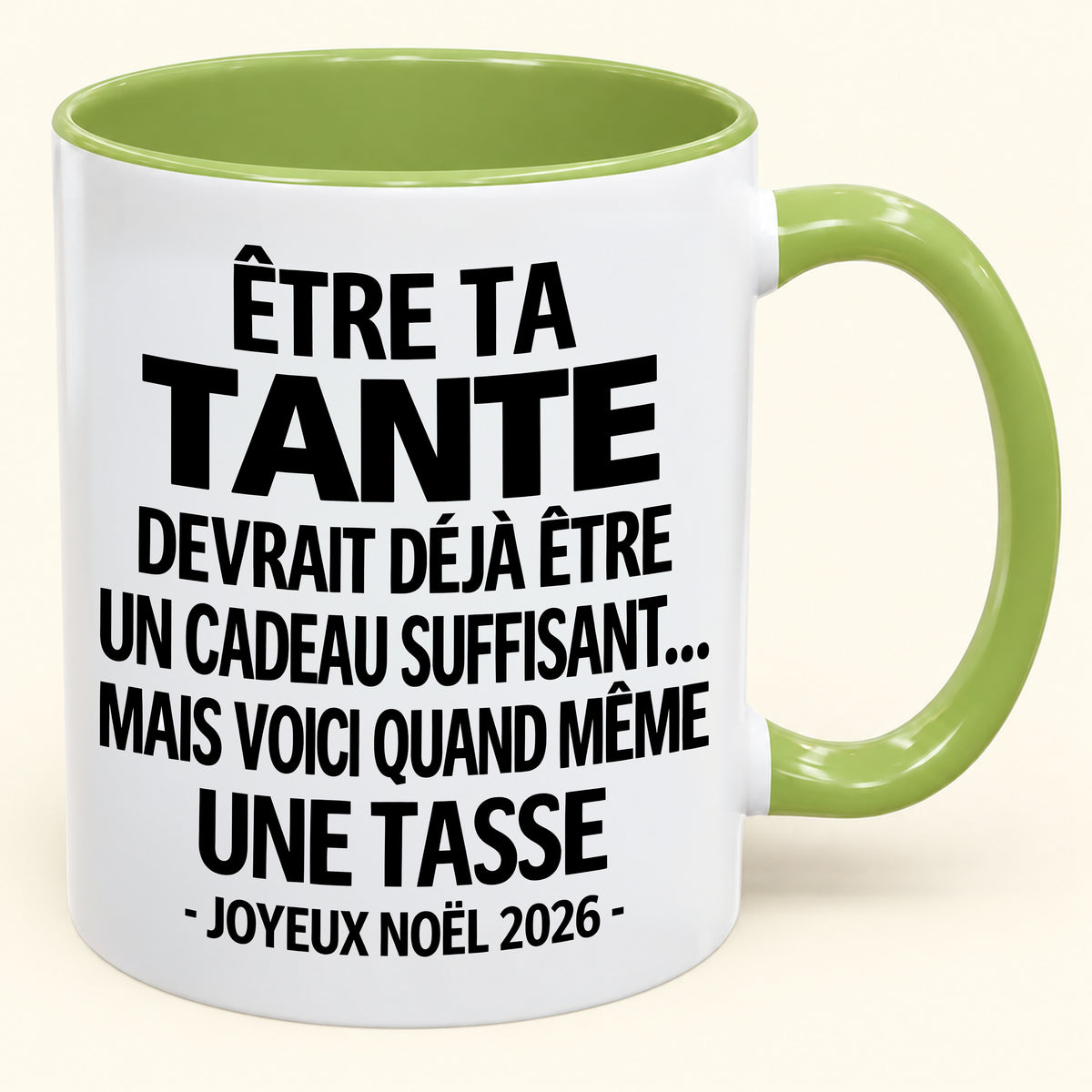 Être ta tante est déjà un cadeau suffisant – Mug bicolore humoristique – Cadeau de Noël 2026 (SKU2610-158)