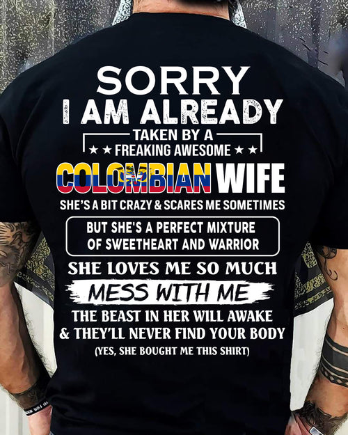 Awesome Colombian wife - Funny gift - The Perfect gift for your husband - (SKUT8-NK) - SUN COLOMBIAN