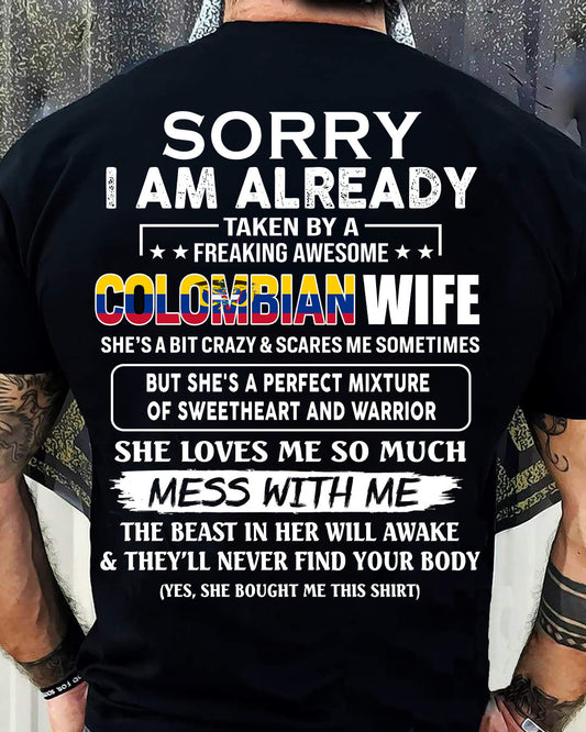 Awesome Colombian wife - Funny gift - The Perfect gift for your husband - (SKUT8-NK) - SUN COLOMBIAN