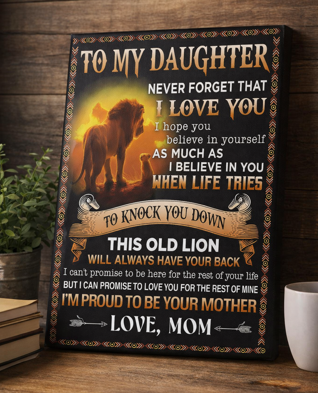 CANVAS FOR DAUGHTER - BEST GIFT FROM MOM - SUN00 (SKU2604-151)