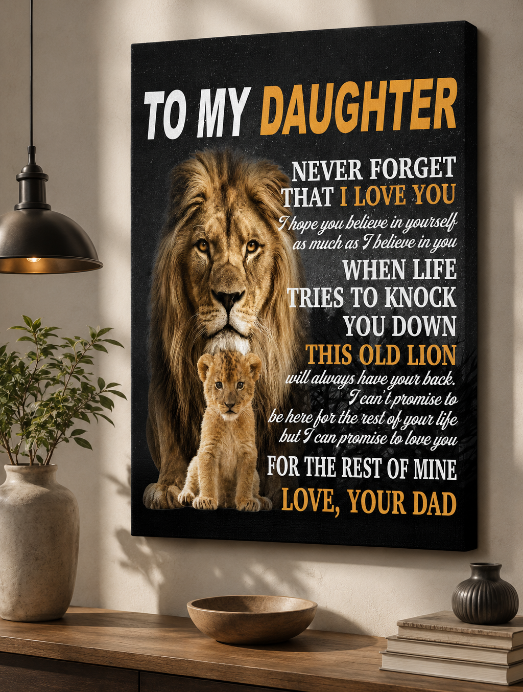 CANVAS FOR DAUGHTER - BEST GIFT FROM DAD - SUN00 (SKU2605-54)