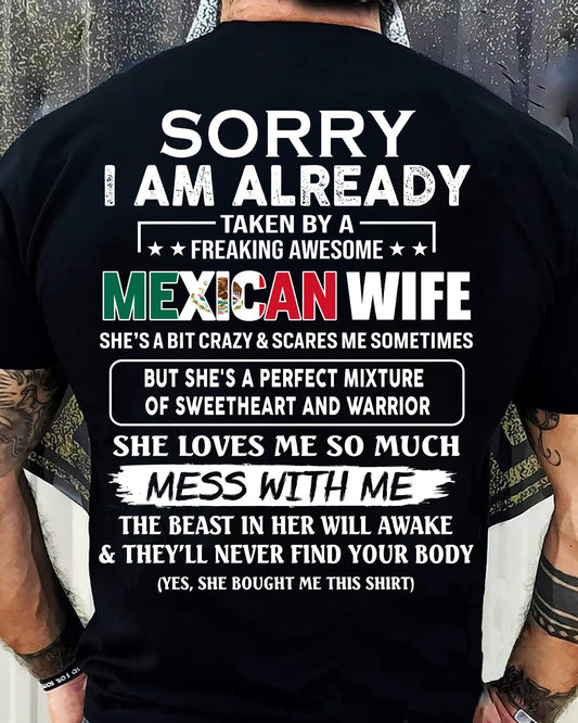 Awesome Mexican wife - Funny gift - The Perfect gift for your husband - (SKUT8-NK) - SUN MEXICAN