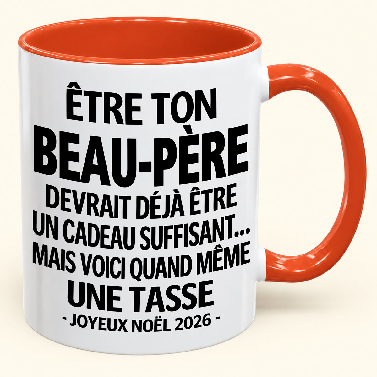Être ton BEAU-PÈRE est déjà un cadeau suffisant – Mug bicolore humoristique – Cadeau de Noël 2026 (SKU2610-229) MUGFR