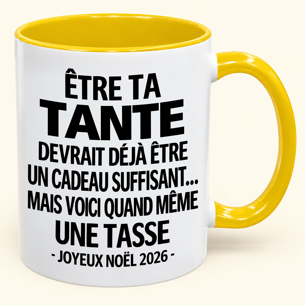 Être ta tante est déjà un cadeau suffisant – Mug bicolore humoristique – Cadeau de Noël 2026 (SKU2610-158)