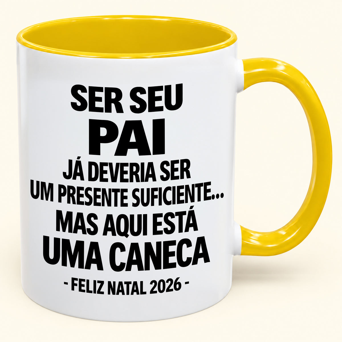 Ser Seu Pai Já É Um Presente Suficiente – Caneca Bicolor Divertida – Presente de Natal 2026 (SKU2610-240)