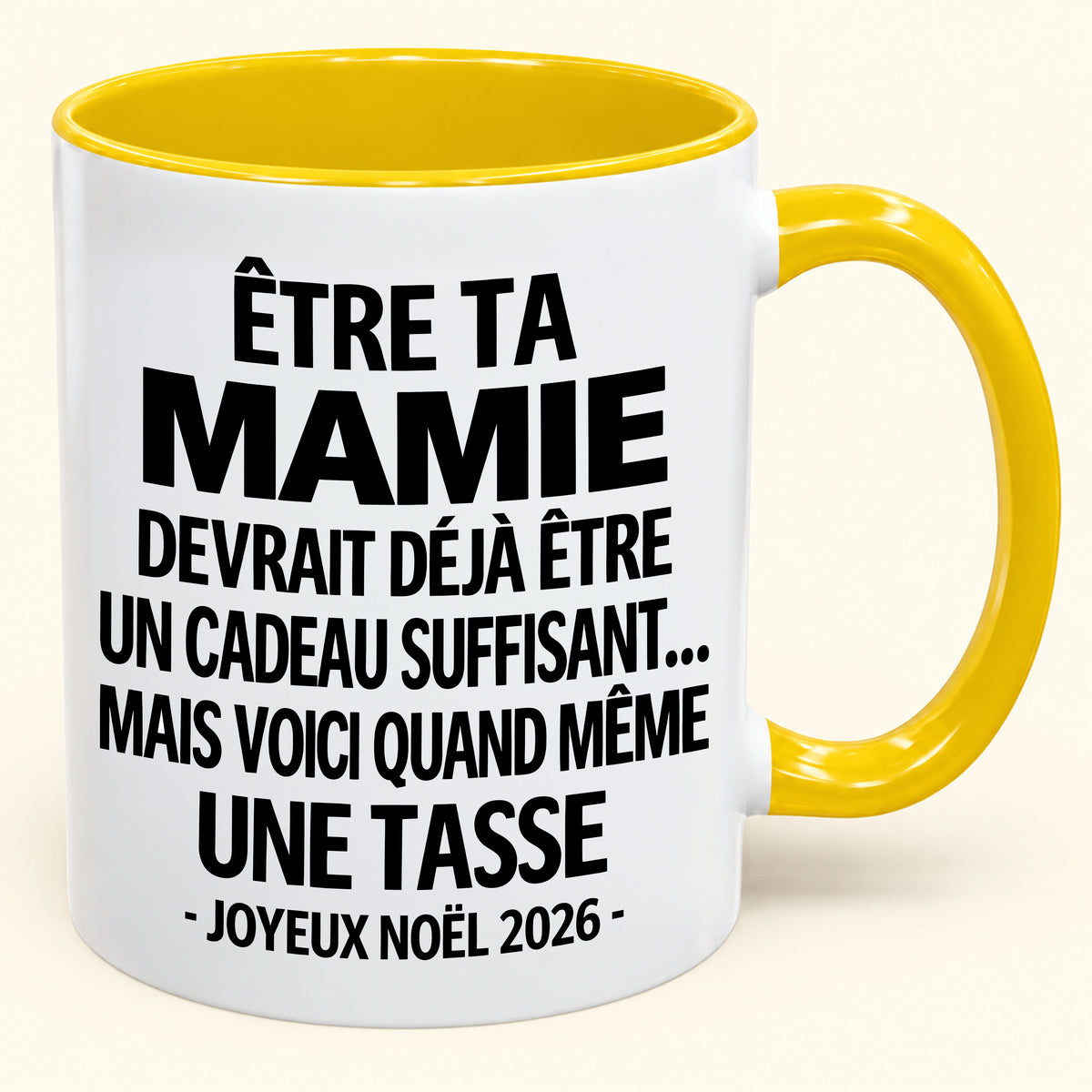 Être ta mamie est déjà un cadeau suffisant – Mug bicolore humoristique – Cadeau de Noël 2026 (SKU2610-198) MUGFR