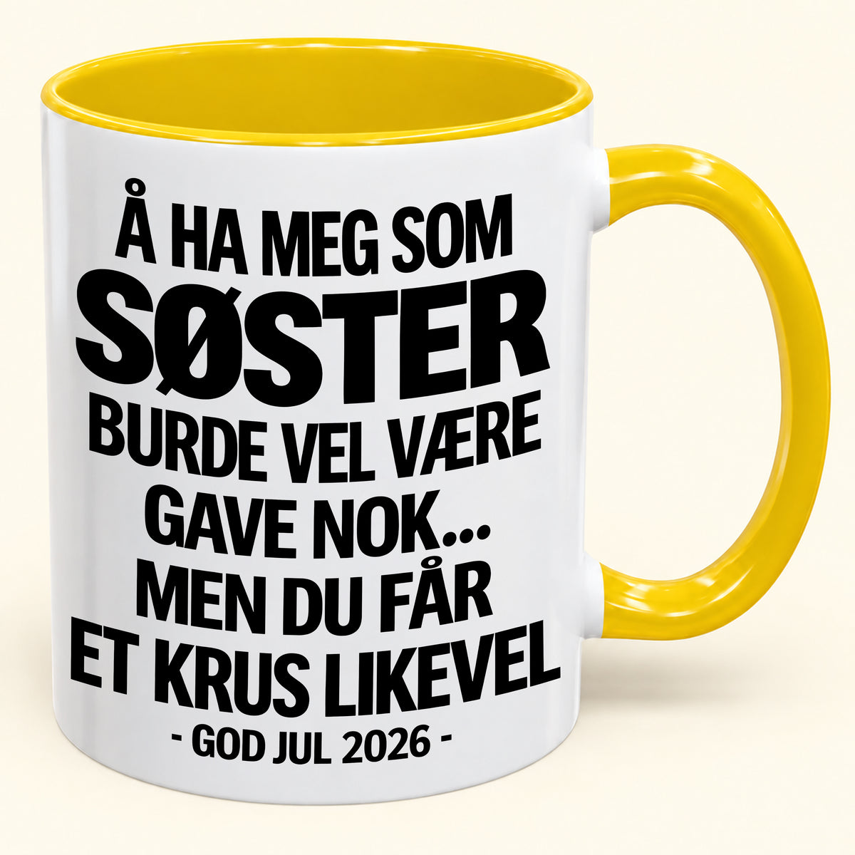 Å Ha Meg Som SØSTER Er Gave Nok – Morsomt Tofarget Kaffekrus – Julegave 2026 (SKU2610-421) MUGNO