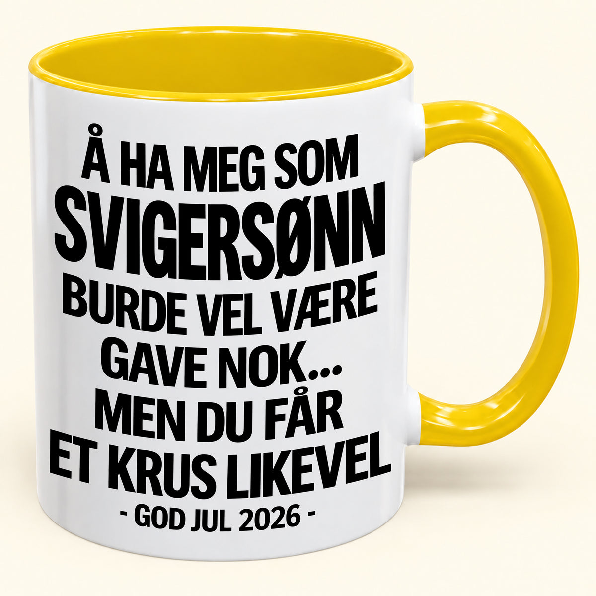 Å Ha Meg Som SVIGERSØNN Er Gave Nok – Morsomt Tofarget Kaffekrus – Julegave 2026 (SKU2610-423) MUGNO