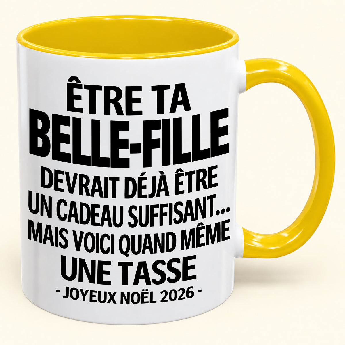 Être ta belle-fille est déjà un cadeau suffisant – Mug bicolore humoristique – Cadeau de Noël 2026 (SKU2610-265) MUGFR