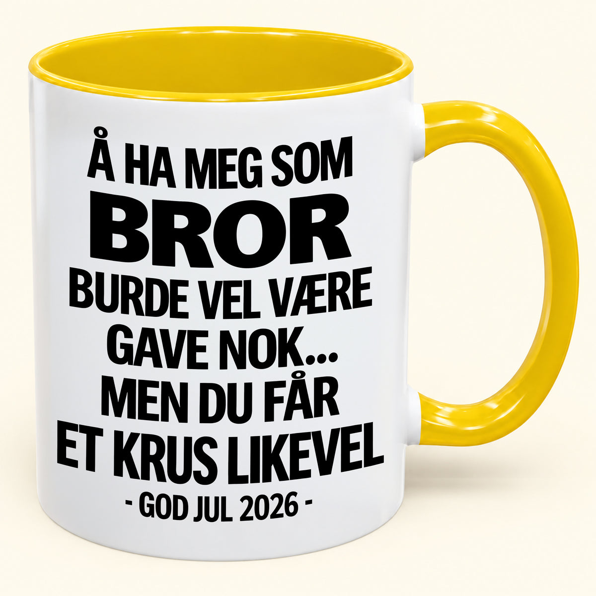 Å Ha Meg Som BROR Er Gave Nok – Morsomt Tofarget Kaffekrus – Julegave 2026 (SKU2610-422) MUGNO