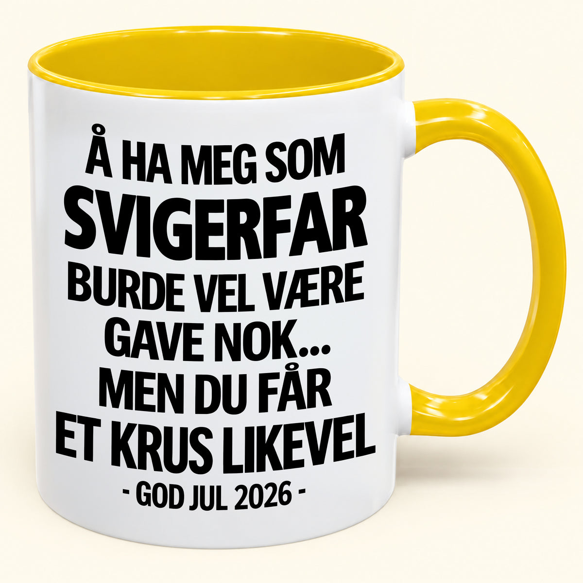 Å Ha Meg Som SVIGERFAR Er Gave Nok – Morsomt Tofarget Kaffekrus – Julegave 2026 (SKU2610-622) MUGNO