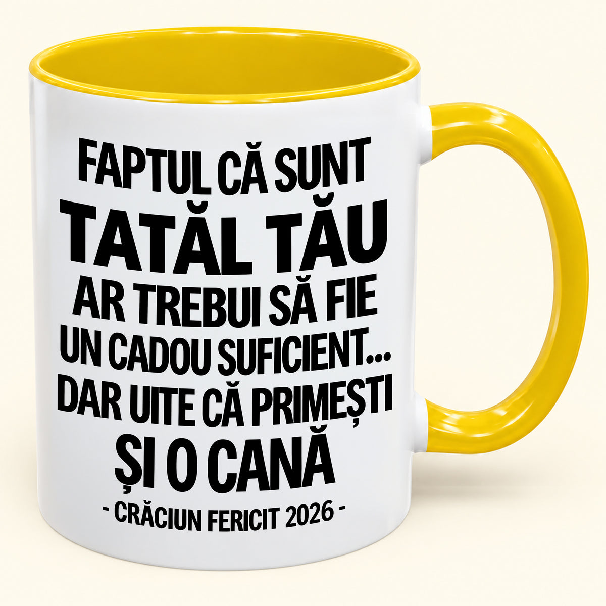 Să Fiu Tatăl Tău Este Deja Un Cadou Suficient – Cană Bicoloră Amuzantă – Cadou de Crăciun 2026 (SKU2610-434) MUGRO
