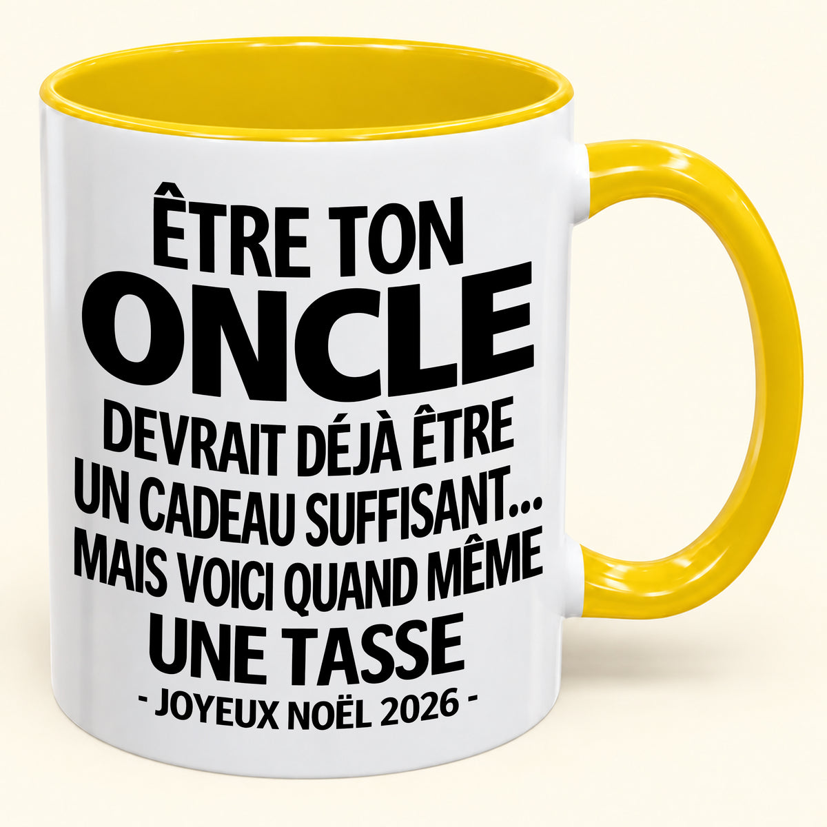 Être ton oncle est déjà un cadeau suffisant – Mug bicolore humoristique – Cadeau de Noël 2026 (SKU2610-157)