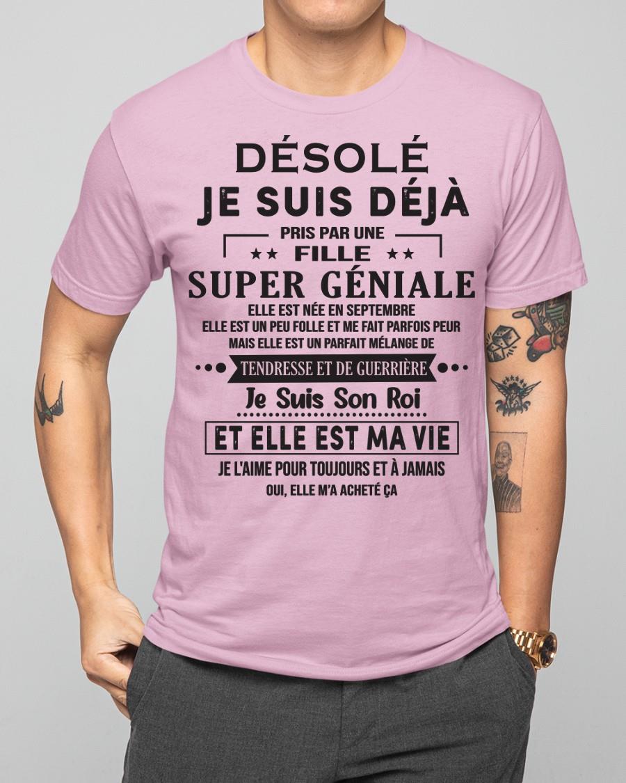 Désolé les filles, je suis déjà pris - Ma copine est folle et adorable - Cadeau spécial pour votre petit ami ou mari - (SKU06-04-09) - SUN09