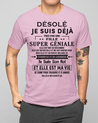 Désolé les filles, je suis déjà pris - Ma copine est folle et adorable - Cadeau spécial pour votre petit ami ou mari - (SKU06-04-12) - SUN12
