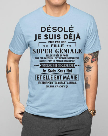 Désolé les filles, je suis déjà pris - Ma copine est folle et adorable - Cadeau spécial pour votre petit ami ou mari - (SKU06-04-08) - SUN08