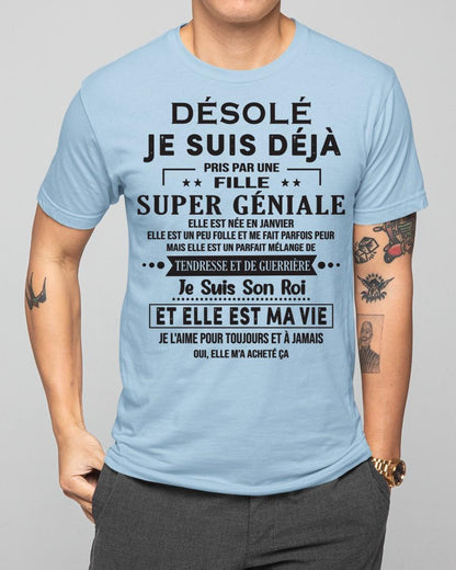 Désolé les filles, je suis déjà pris - Ma copine est folle et adorable - Cadeau spécial pour votre petit ami ou mari - (SKU06-04-01) - SUN01