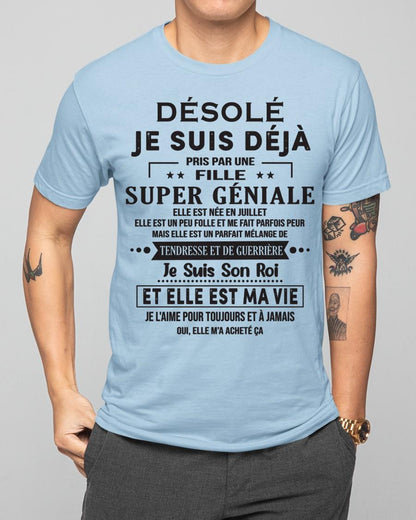 Désolé les filles, je suis déjà pris - Ma copine est folle et adorable - Cadeau spécial pour votre petit ami ou mari - (SKU06-04-07) - SUN07