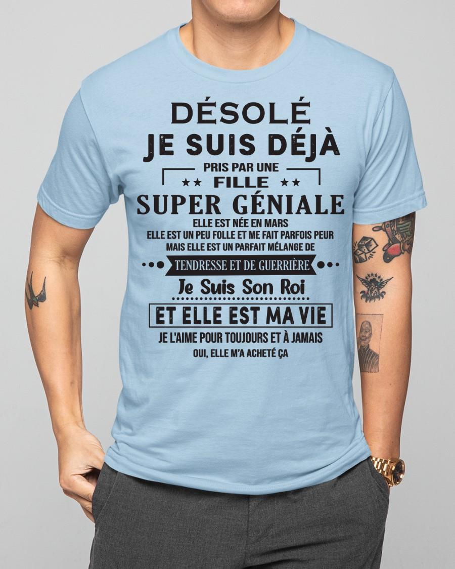 Désolé les filles, je suis déjà pris - Ma copine est folle et adorable - Cadeau spécial pour votre petit ami ou mari - (SKU06-04-03) - SUN03
