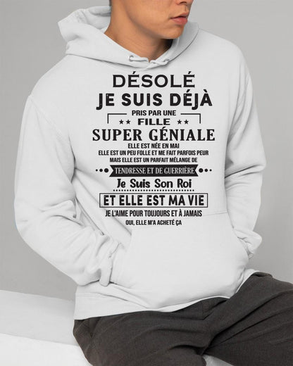 Désolé les filles, je suis déjà pris - Ma copine est folle et adorable - Cadeau spécial pour votre petit ami ou mari - (SKU06-04-05) - SUN05