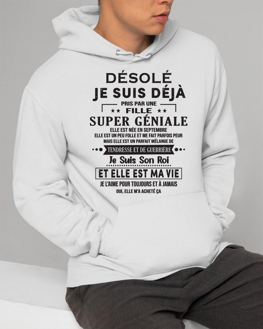 Désolé les filles, je suis déjà pris - Ma copine est folle et adorable - Cadeau spécial pour votre petit ami ou mari - (SKU06-04-09) - SUN09