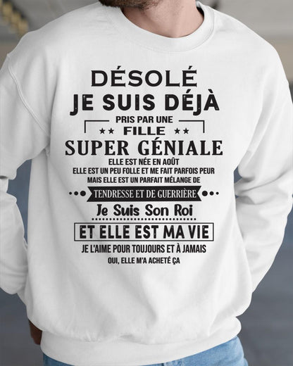 Désolé les filles, je suis déjà pris - Ma copine est folle et adorable - Cadeau spécial pour votre petit ami ou mari - (SKU06-04-08) - SUN08