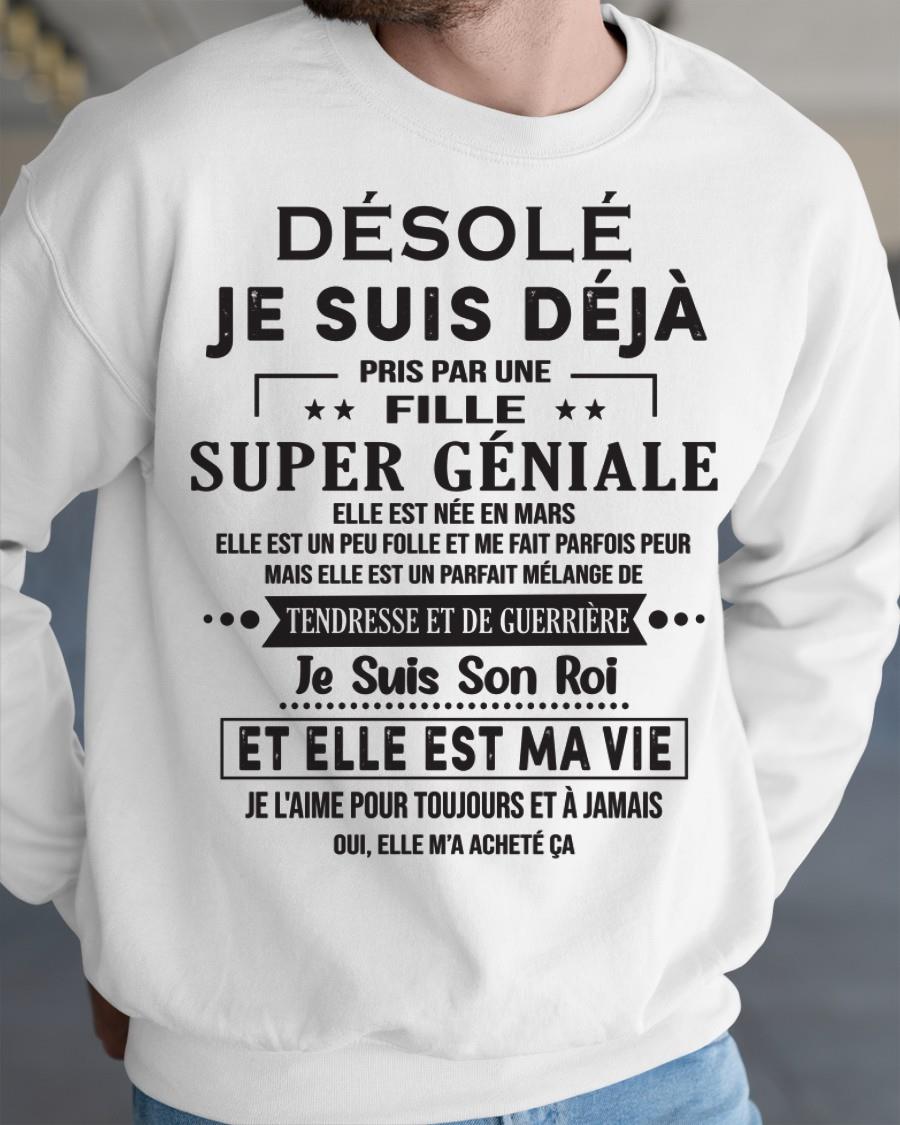 Désolé les filles, je suis déjà pris - Ma copine est folle et adorable - Cadeau spécial pour votre petit ami ou mari - (SKU06-04-03) - SUN03