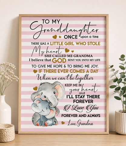 To My Granddaughter - Premium Canvas Wall Art From Grandma - SUN00 (SKU2607-119)