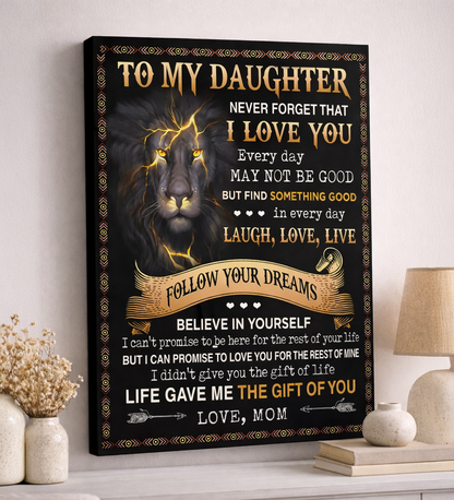 CANVAS FOR DAUGHTER - BEST GIFT FROM MOM - SUN00 (SKU2604-150)