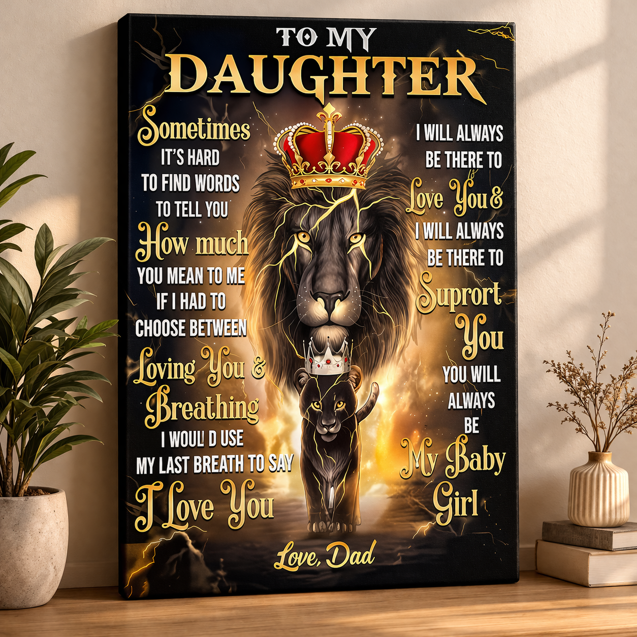 CANVAS FOR DAUGHTER - BEST GIFT FROM DAD - SUN00 (SKU2604-141)