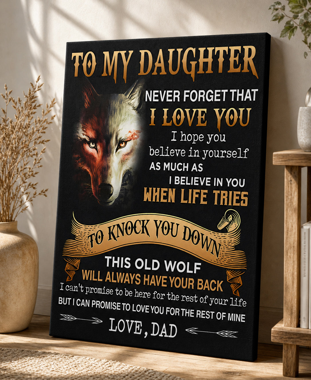 CANVAS FOR DAUGHTER - BEST GIFT FROM DAD - SUN00 (SKU2605-29)